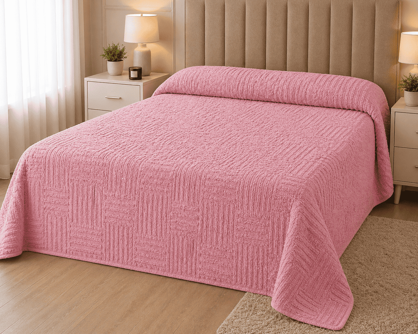Frotir prekrivač roze