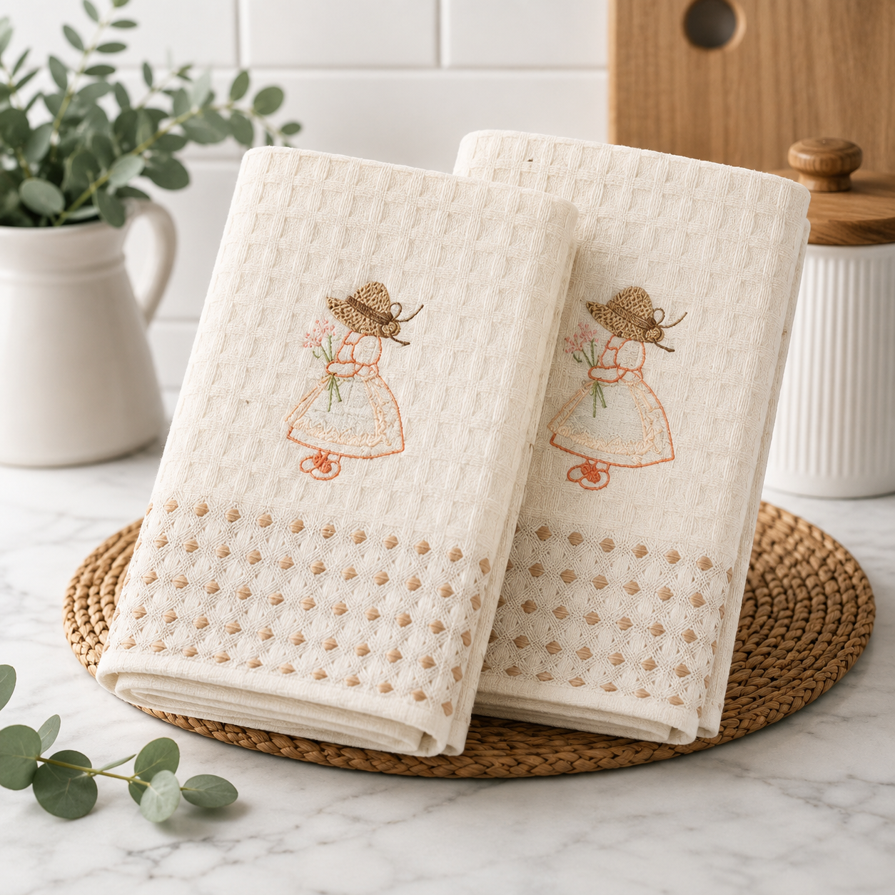 Kuhinjske krpe set 2 kom – Devojčica, 100% pamuk, 50x70