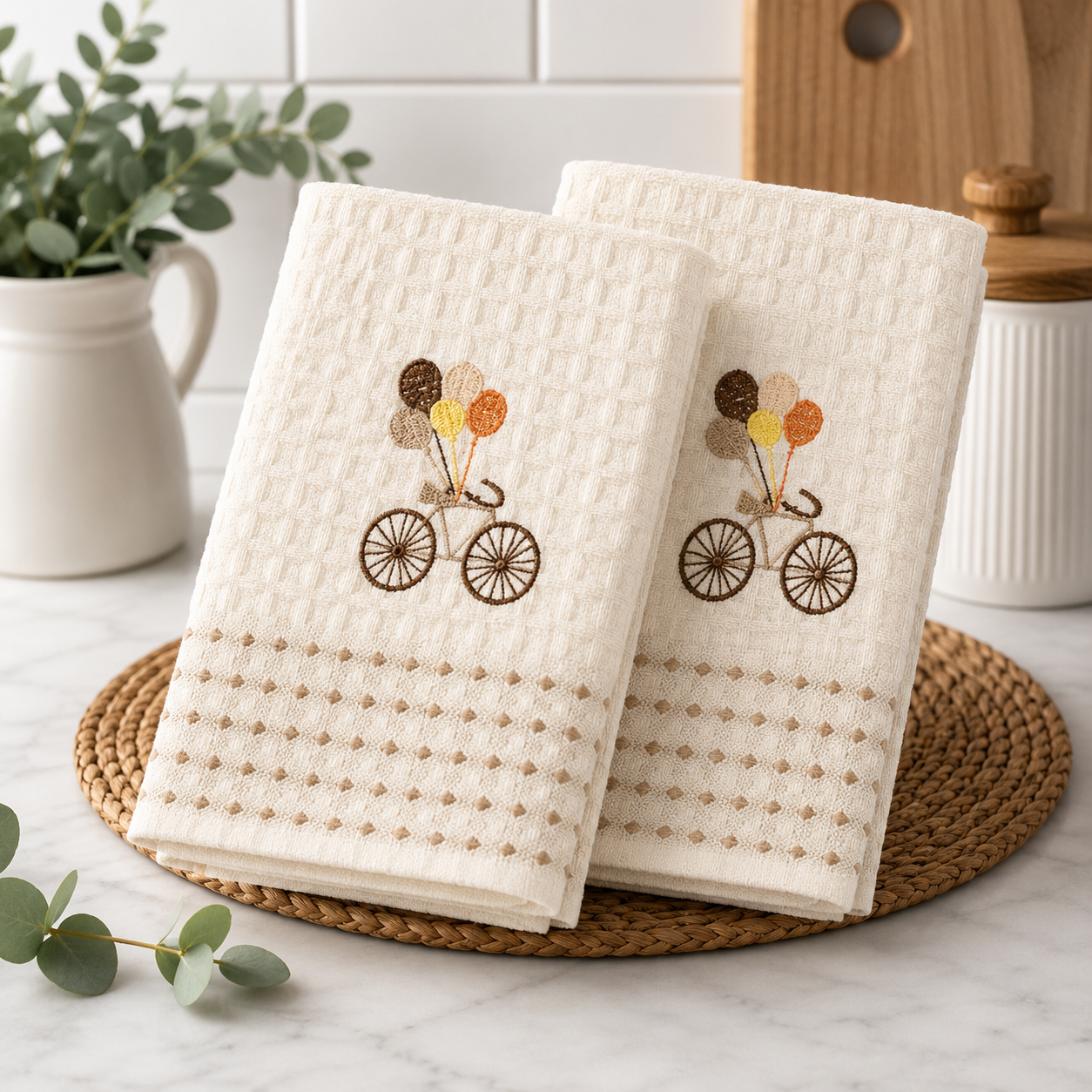 Kuhinjske krpe set 2 kom – Bicikl, 100% pamuk, 50x70