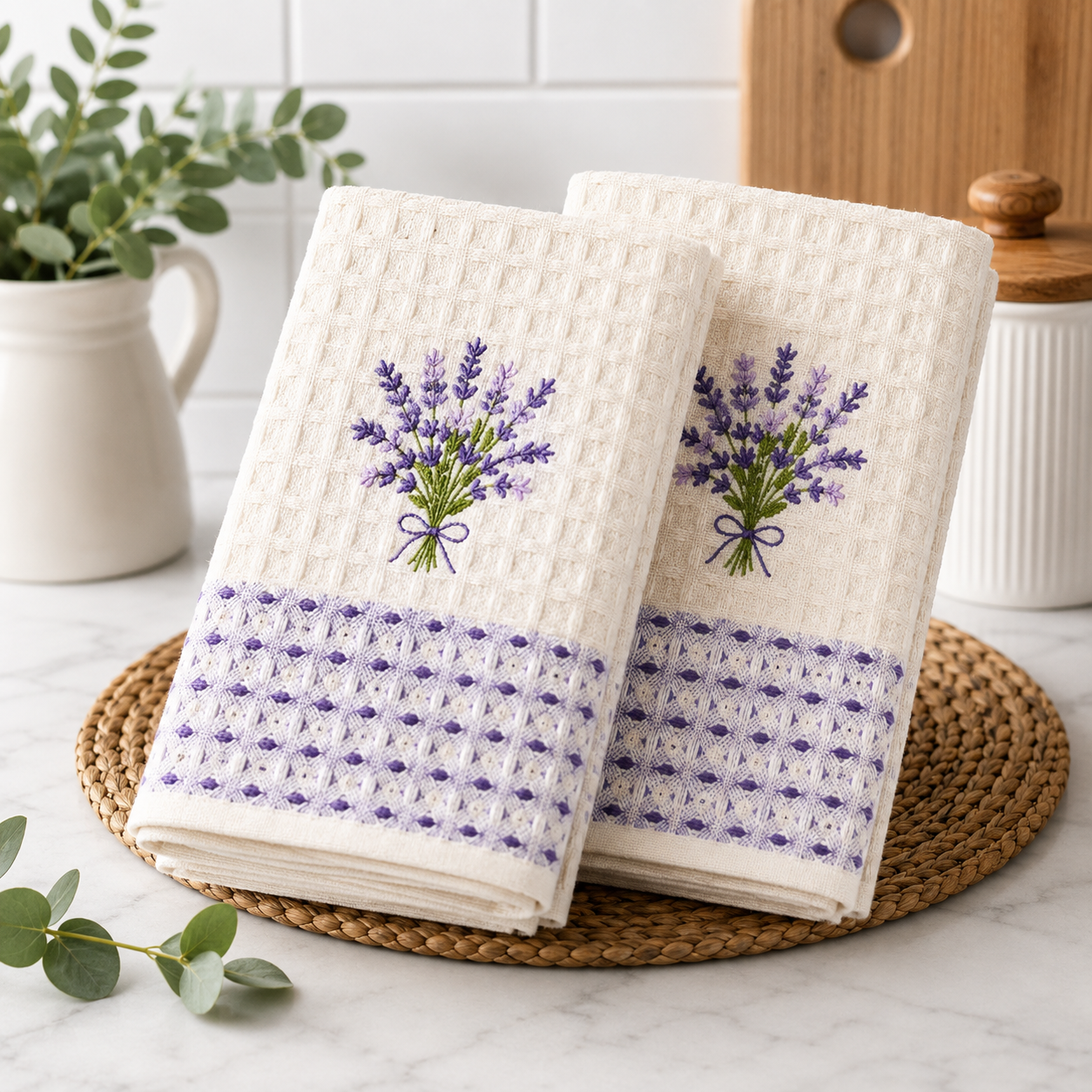 Kuhinjske krpe set 2 kom – Lavanda, 100% pamuk, 50x70