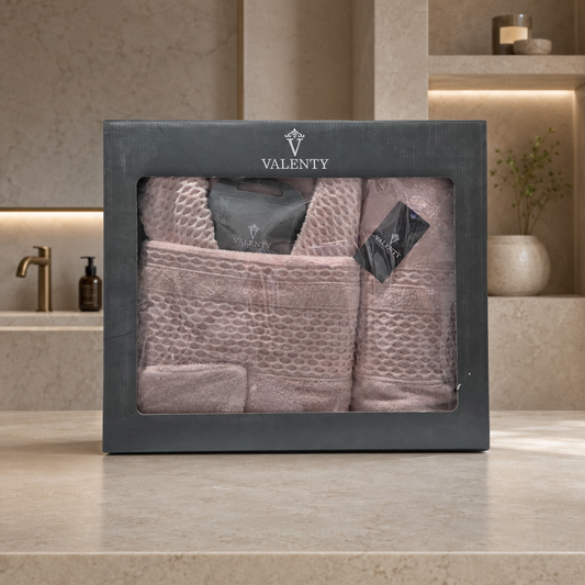 Bade mantil set – Roze