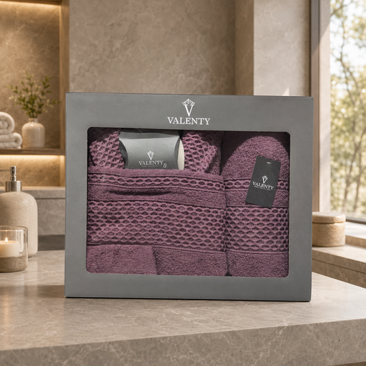 Bade mantil set – Bordo