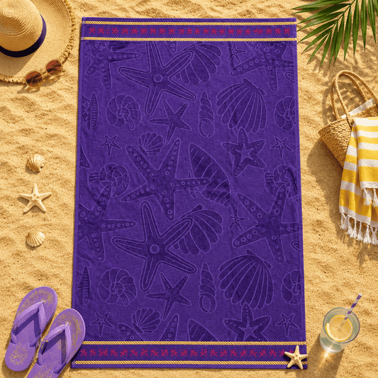 Plažni peškir Purple Star — Sarahome