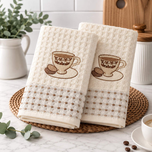 Kuhinjske krpe set 2 kom – Šolja sa kolačićima, 100% pamuk, 50x70