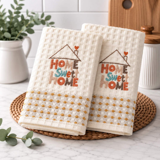 Kuhinjske krpe set 2 kom – Home Sweet Home, 100% pamuk, 50x70